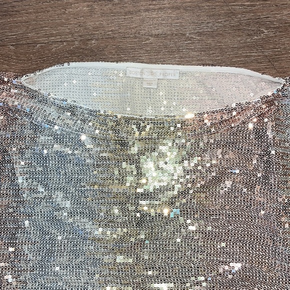 NWOT Boston Proper Multicolored Sequined Poncho - Picture 11 of 14